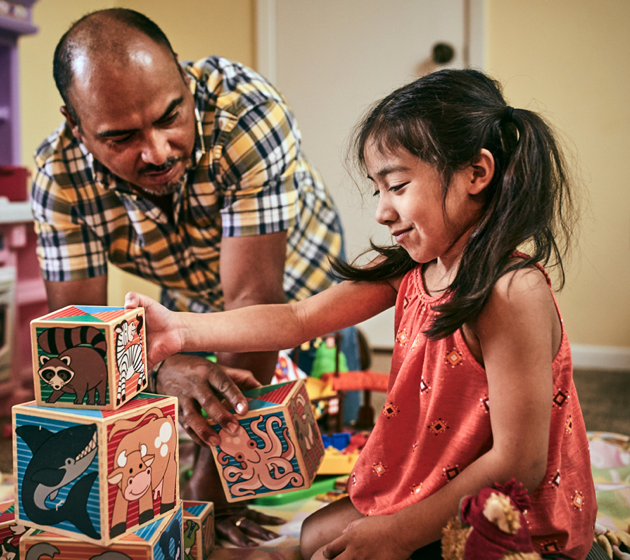 Girl Playing with Dad