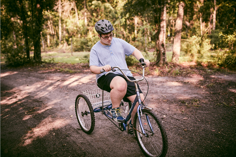 Boy Riding Bicycle