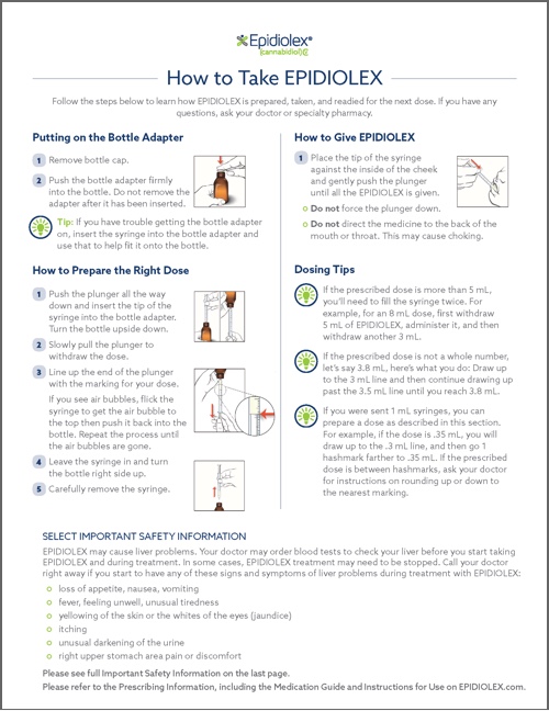 Downloadable Tool: How to Take EPIDIOLEX Cover Page