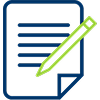 Notepad with pen icon; begin appointment preparation questionnaire