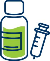 Medicine bottle with syringe